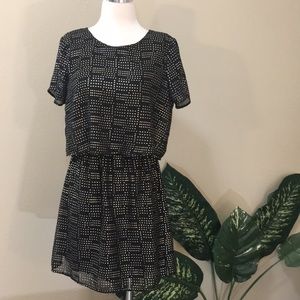 Lightweight gold polka dot Bebop midi dress